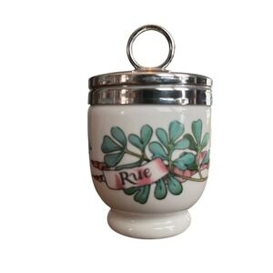 Royal Worcester Porcelain Egg Coddler Rue Chamomile Herb Pattern Made in England